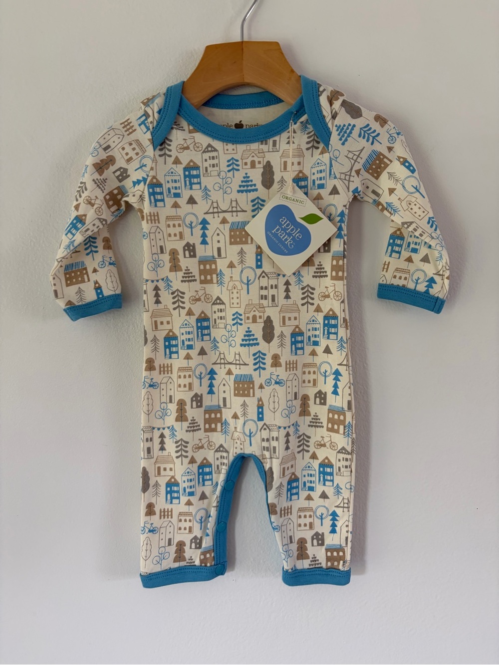 Apple Park Organic Luxury 100% Organic Cotton Long‎ Sleeve One Piece Outfit